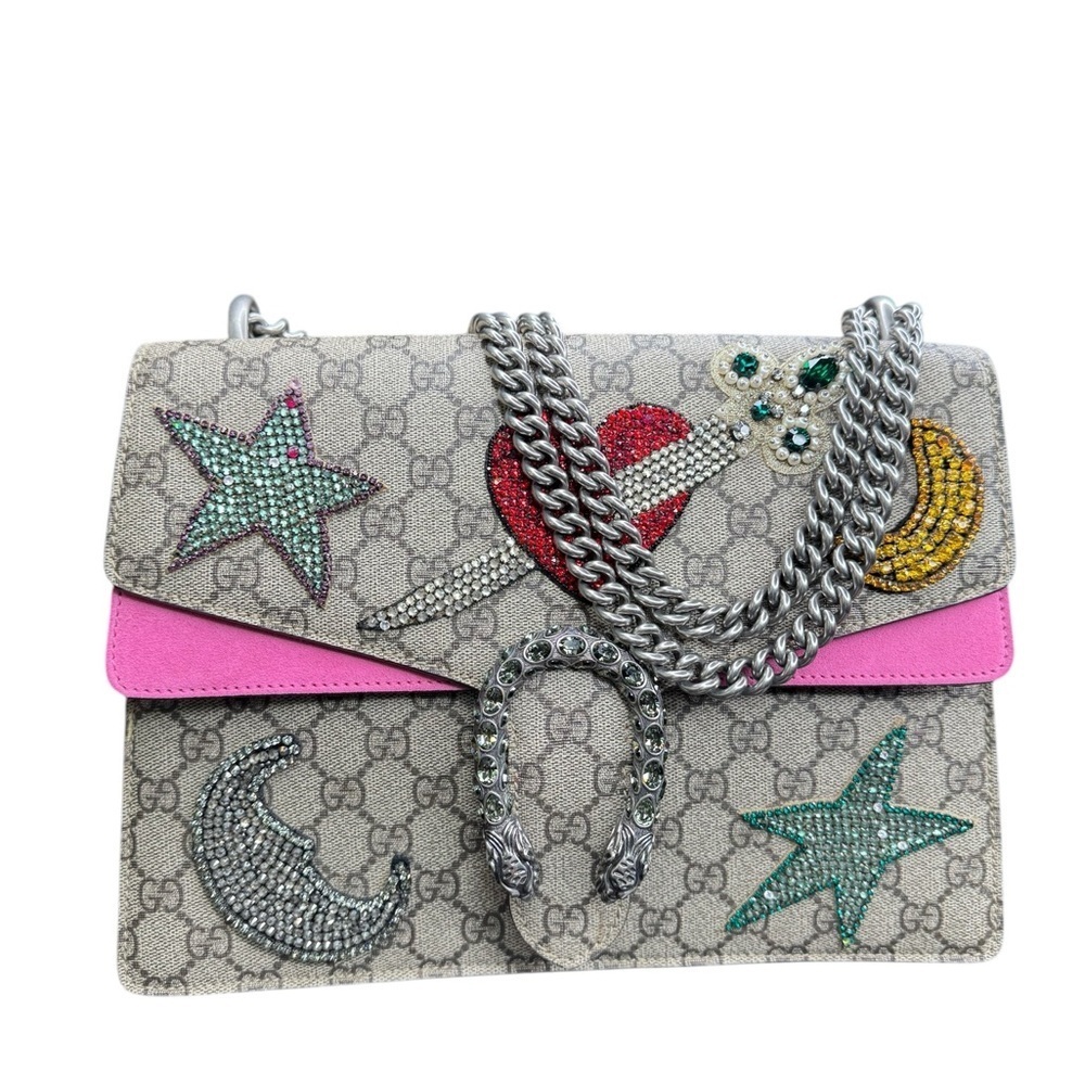 Gucci Heart Embroidered Dionysus Shoulder Bag